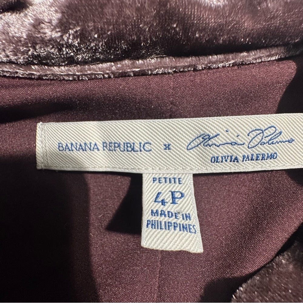 Banana Republic x Olivia Palermo Velvet Dress |Size 4P Romantic Vintage-Inspired - Picture 6 of 13